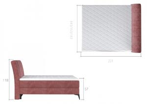 Čalúnená manželská posteľ s úložným priestorom Altama 180 - svetlosivá (Soro 83)
