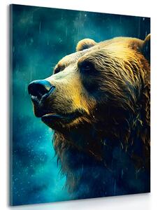 Obraz modro-zlatý medveď Varianta: 40x60