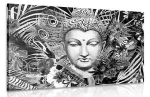 Obraz Budha na exotickom pozadí v čiernobielom prevedení Varianta: 60x40