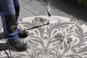 NORTHRUGS - Hanse Home koberce Kusový koberec Twin Supreme 103416 Madrid grey creme – na von aj na doma - 140x140 (priemer) kruh cm