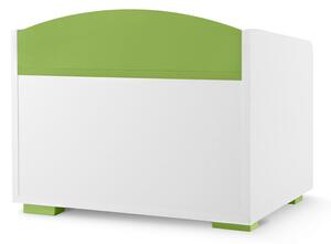 KONSIMO Detská truhla PABIS bielo-zelená 60 x 50 x 35 cm