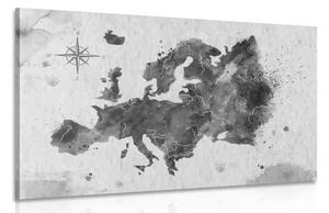 Obraz retro mapa Európy v čiernobielom prevedení Varianta: 60x40