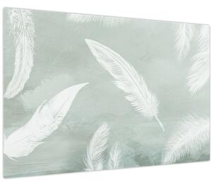 Obraz - Biele pierka (90x60 cm)