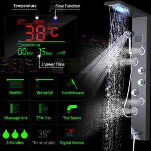 Luxusný LED sprchový panel Wellness SPA<span> - </span>Nikel 9001 - Nikel 9001