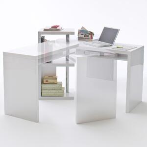 Písací stôl TAPE biela vysoký lesk