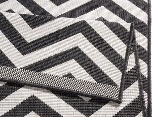 NORTHRUGS - Hanse Home koberce Kusový koberec Twin Supreme 103433 Palma black creme – na von aj na doma - 80x350 cm