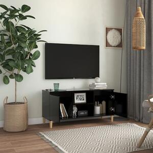 TV stolík nohy z masívneho dreva čierny 103,5x35x50cm