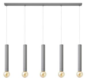 Luster na lanku TUBA 5xE27/15W/230V šedá