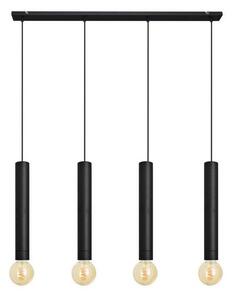 Luster na lanku TUBA 4xE27/15W/230V čierna