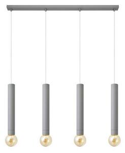 Luster na lanku TUBA 4xE27/15W/230V šedá