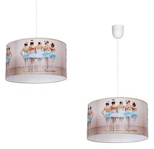 Detské závesné svietidlo Ballerina, 1x plastové tienidlo so vzorom, w