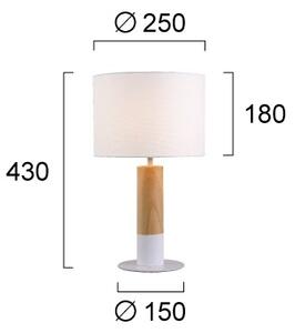 Stolová lampa CARROL 1xE27/40W/230V biela/hnedá