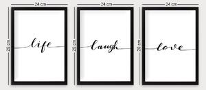 ASIR Dekoratívne obrázky LAUGH LIFE LOVE 24 cm