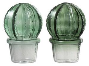 Kaktus zelený váza 4ks set sklenený BOTANIC