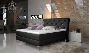 Čalúnená manželská posteľ s úložným priestorom Amika 180 - čierna (Soft 11)