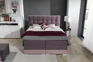 Čalúnená manželská posteľ s úložným priestorom Dalino 140 - svetlosivá / svetlomodrá