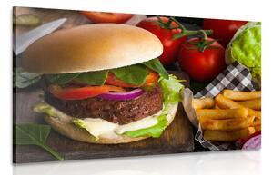 Obraz hamburger s hranolkami Varianta: 60x40