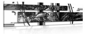 Obraz luxusná abstrakcia v čiernobielom prevedení Varianta: 150x50