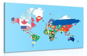 Obraz mapa sveta s vlajkami Varianta: 60x40