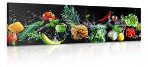 Obraz organické ovocie a zelenina Varianta: 150x50