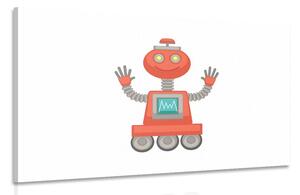 Obraz s motívom robota v červenej farbe Varianta: 60x40