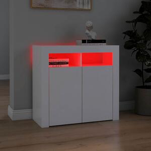 Komoda s LED svetlami biela 80x35x75 cm
