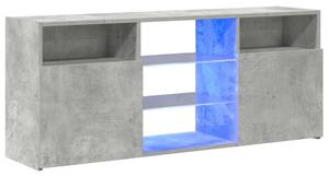 TV skrinka s LED svetlami betónovo sivá 120x30x50 cm
