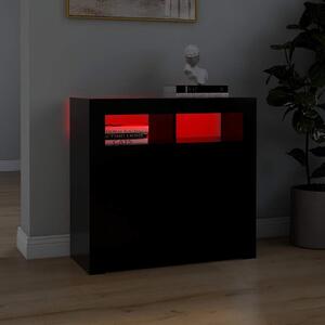 Komoda s LED svetlami čierna 80x35x75 cm