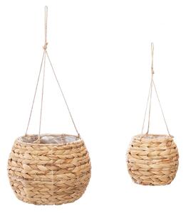 ZÁVESNÝ KVETINÁČ Z MORSKEJ TRÁVY AYA NATURAL 26X18,5 CM+16X15 CM HNEDÁ