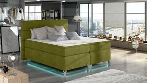 NABBI Avellino 180 čalúnená manželská posteľ s úložným priestorom zelená