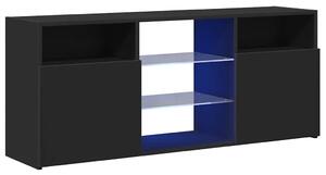 TV skrinka s LED svetlami čierna 120x30x50 cm
