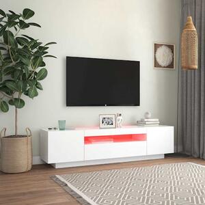 TV skrinka s LED svetlami biela 160x35x40 cm