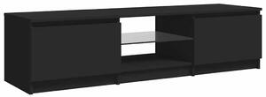 TV skrinka s LED svetlami čierna 140x40x35,5 cm