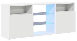 TV skrinka s LED svetlami biela 120x30x50 cm