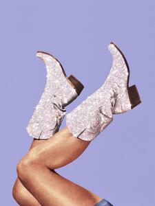 Ilustrácia These Boots Glitter, Very Peri Periwinkle, (30 x 40 cm)