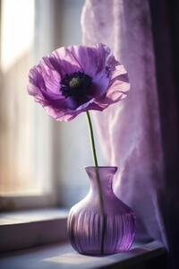 Umelecká fotografie Purple Poppy In Vase, Treechild, (26.7 x 40 cm)