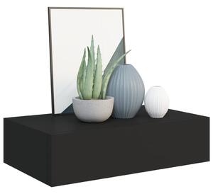 Zásuvkové police nástenné 2 ks čierne 40x23,5x10 cm MDF
