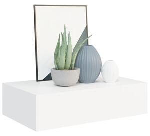 Zásuvkové police nástenné 2 ks biele 40x23,5x10 cm MDF
