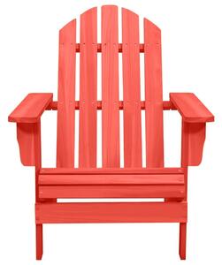 Záhradná stolička Adirondack jedľový masív červená