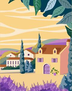 Ilustrácia Provence, France travel poster, Kristina Bilous, (30 x 40 cm)
