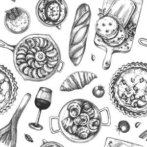 Ilustrácia French food seamless pattern, Ievgeniia Lytvynovych