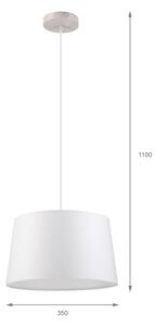 Luster na lanku AIDA 1xE27/60W/230V priemer 35 cm dub/biela