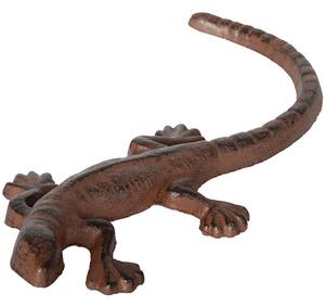 Záhradná liatinová figúrka Lizard, 24,3 cm, hnedá
