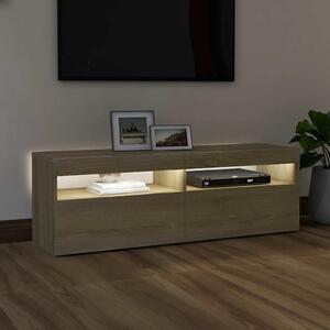 TV skrinka s LED svetlami dub sonoma 120x35x40 cm