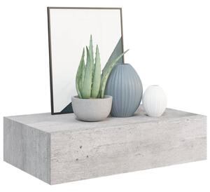 Zásuvkové police nástenné 2 ks betónovo-sivé 40x23,5x10 cm MDF