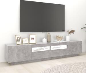 TV skrinka s LED svetlami betónovo-sivá 200x35x40 cm