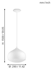 Eglo 98047 - LED RGBW Stmievateľný luster na lanku COMBA-C LED/18W/230V BT