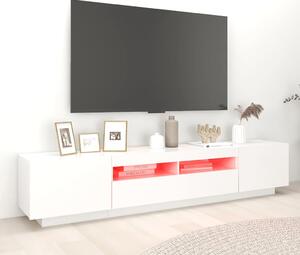 TV skrinka s LED svetlami biela 200x35x40 cm