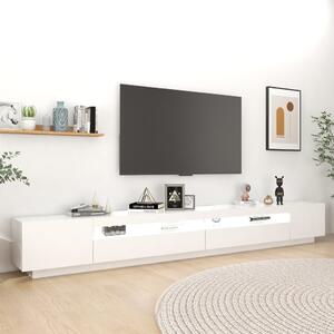 TV skrinka s LED svetlami biela 300x35x40 cm