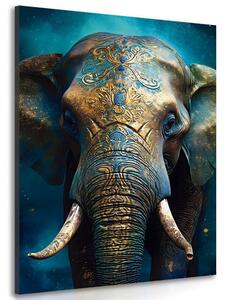Obraz modro-zlatý slon Varianta: 40x60